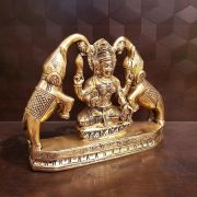 Brass Big Gajalakshmi Idol 7.5″ , Pure & Antique