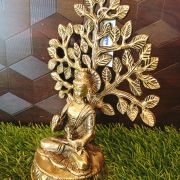 Brass Buddha With Tree Statue 7″