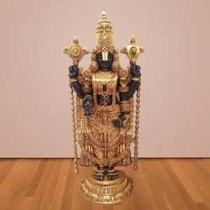 Brass Tirupati Balaji Statue , Black Antique Finish / Pure & Antique “4” Feet