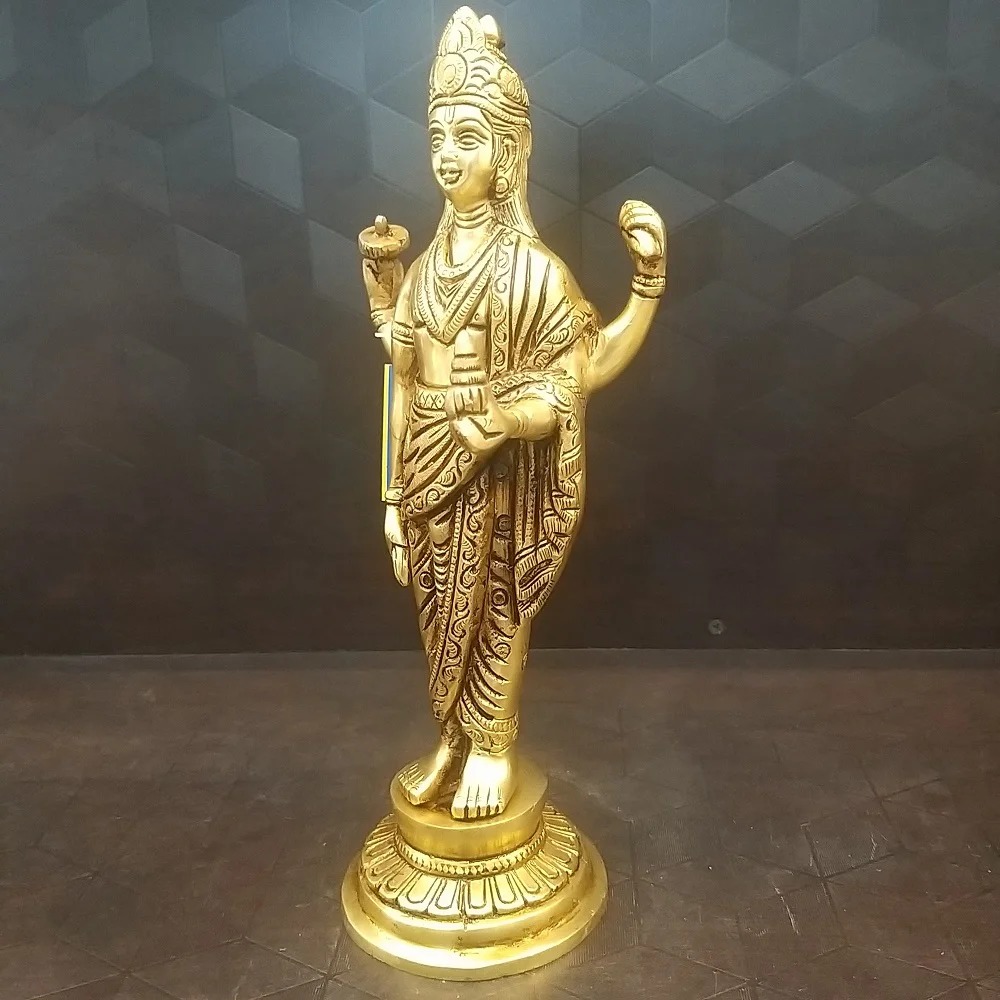 Brass Lord Dhanvantri Big Idol 12″ , Pure & Antique