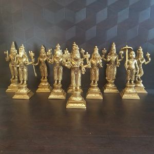 Brass Dhasavatharam Idol Set 6.5″