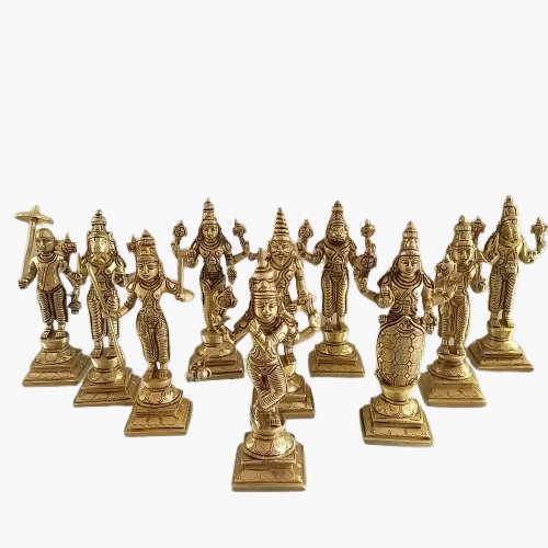 Brass Dhasavatharam Idol Set 6.5″