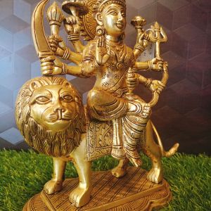 Brass Big Durga Amman Statue , Pure & Antique 10.5″