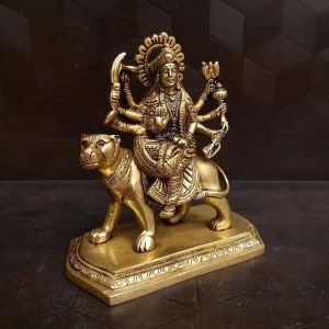 Brass Durgai Amman Matt Finish , Pure & Antique 5″