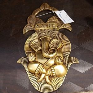 Brass Ganesha Designer Wall Mount 10″