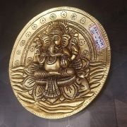 Brass Ganesha Wall Mount Round Shap 10″