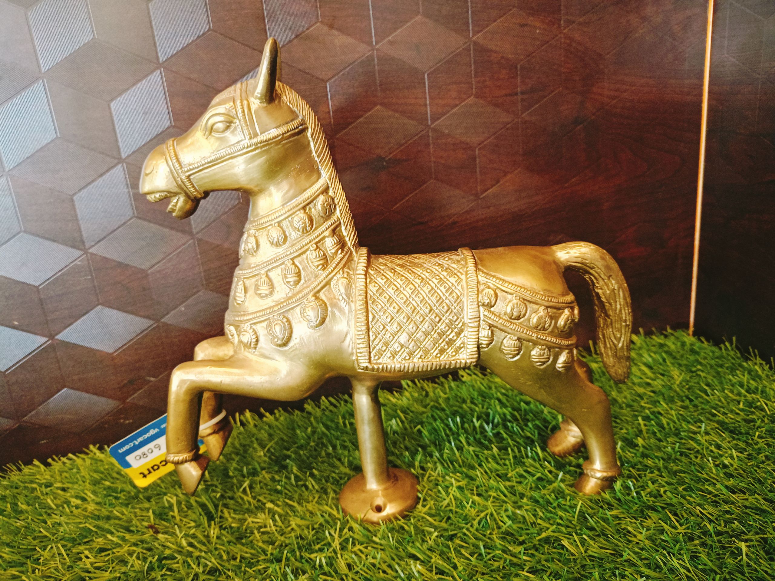 Brass Raising Horse Statue 12″