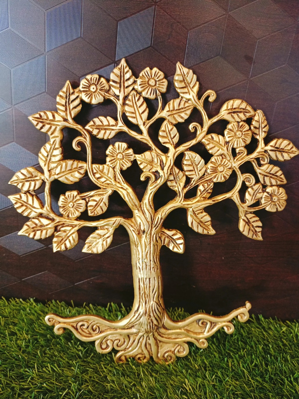 Brass Kalpvrisham Tree , Pure & Antique 9″