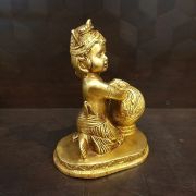 Brass Baby Krishnar With Butter Pot 7″