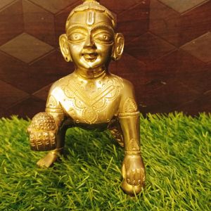 Brass Laddu Gopal Idol 6″