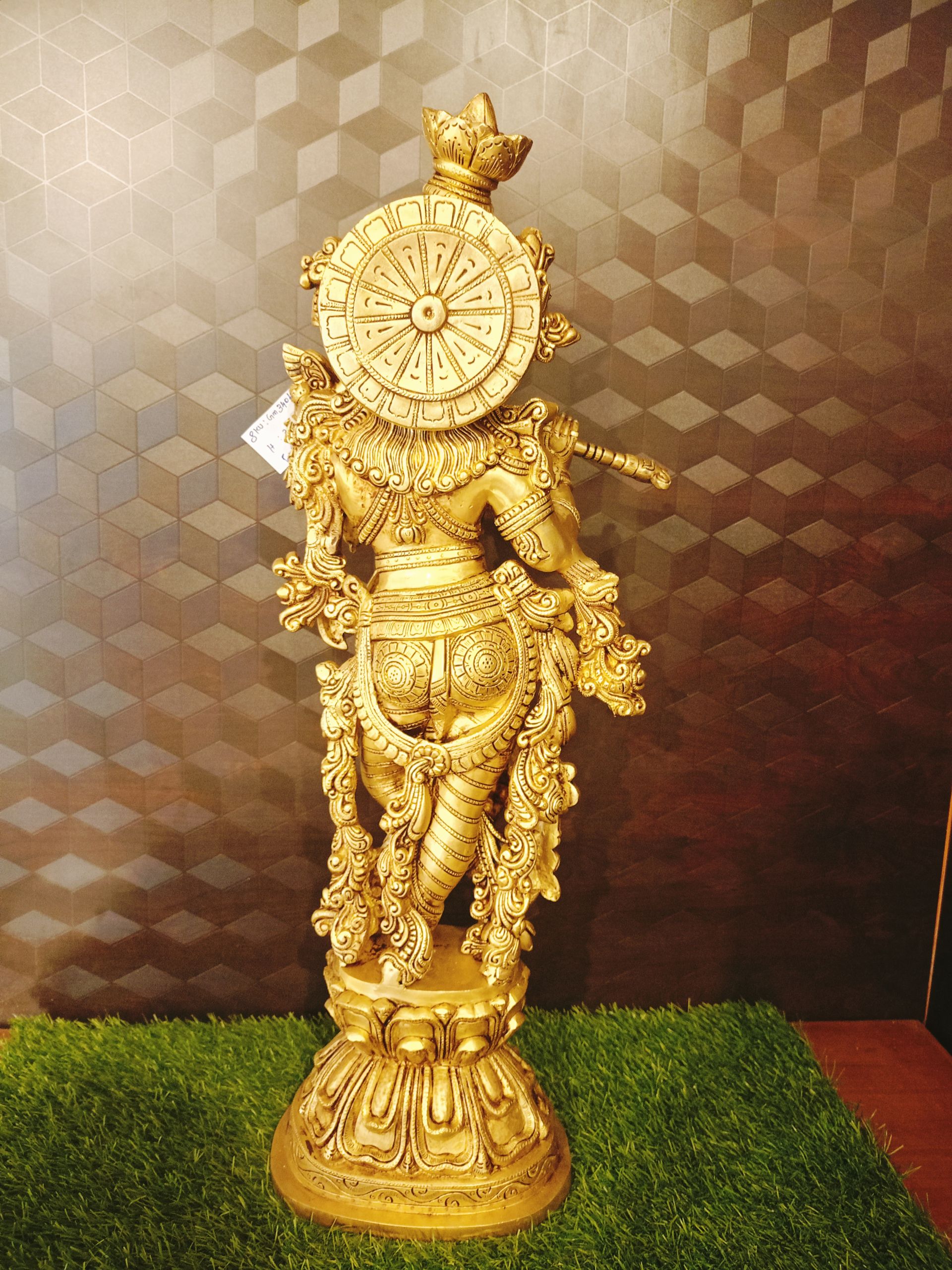 Brass Lord Krishna Golden Finish 30″ , Pure & Antique