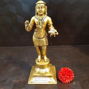 Brass Manikkavasakar Idol , Pure & Antique 9″