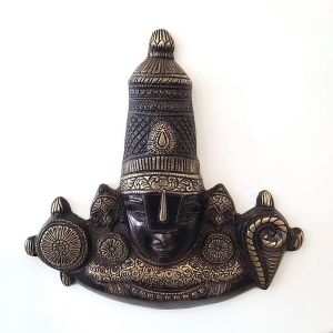 Brass Perumal Wall Hanging Black Antique Finish 14″