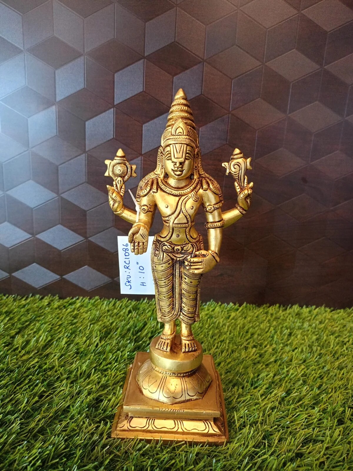 Brass Standing Perumal Idol 10″