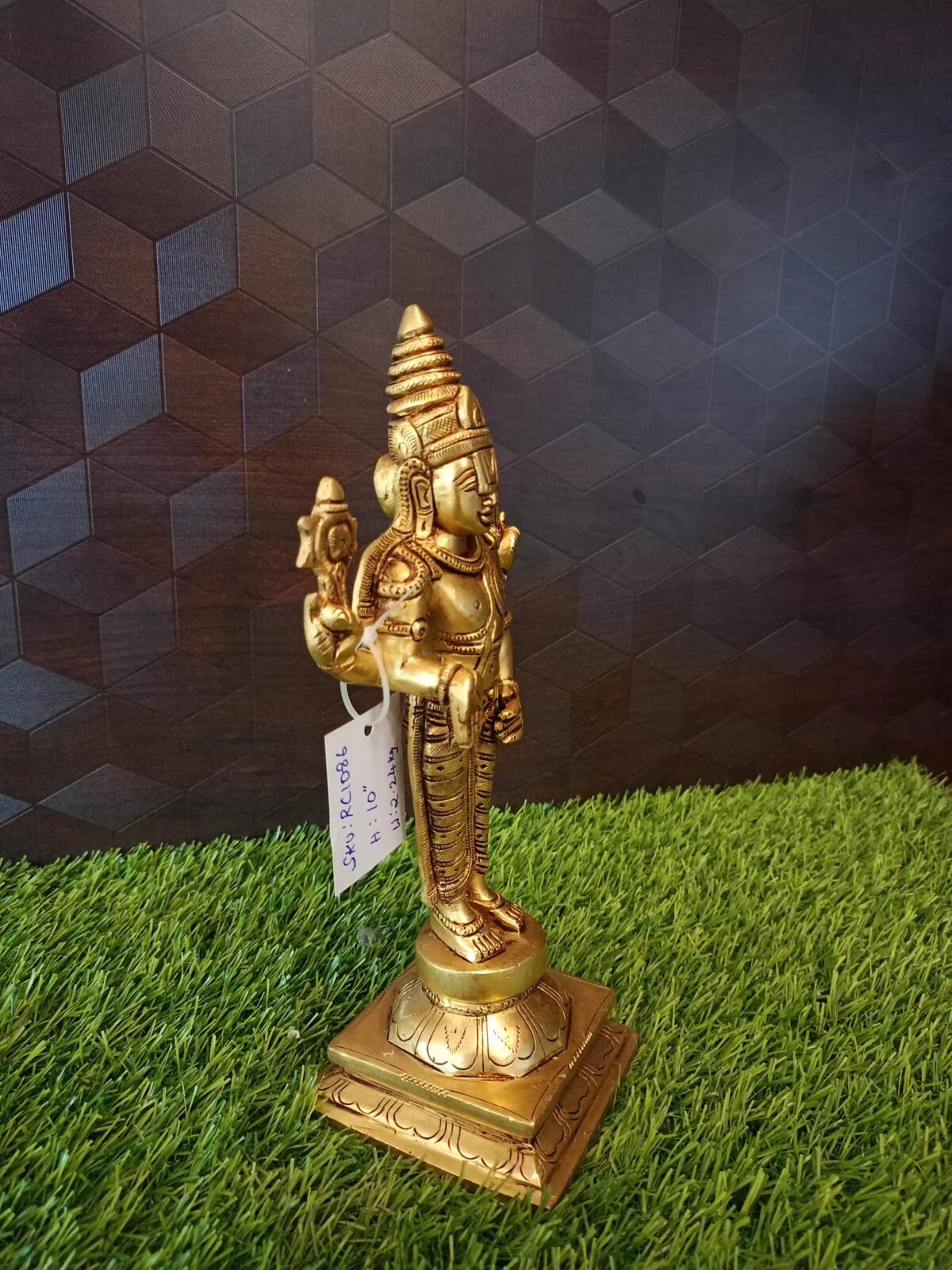 Brass Standing Perumal Idol 10″