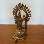 Brass Big Perumal On Tortoise Idol , Pure & Antique 17″