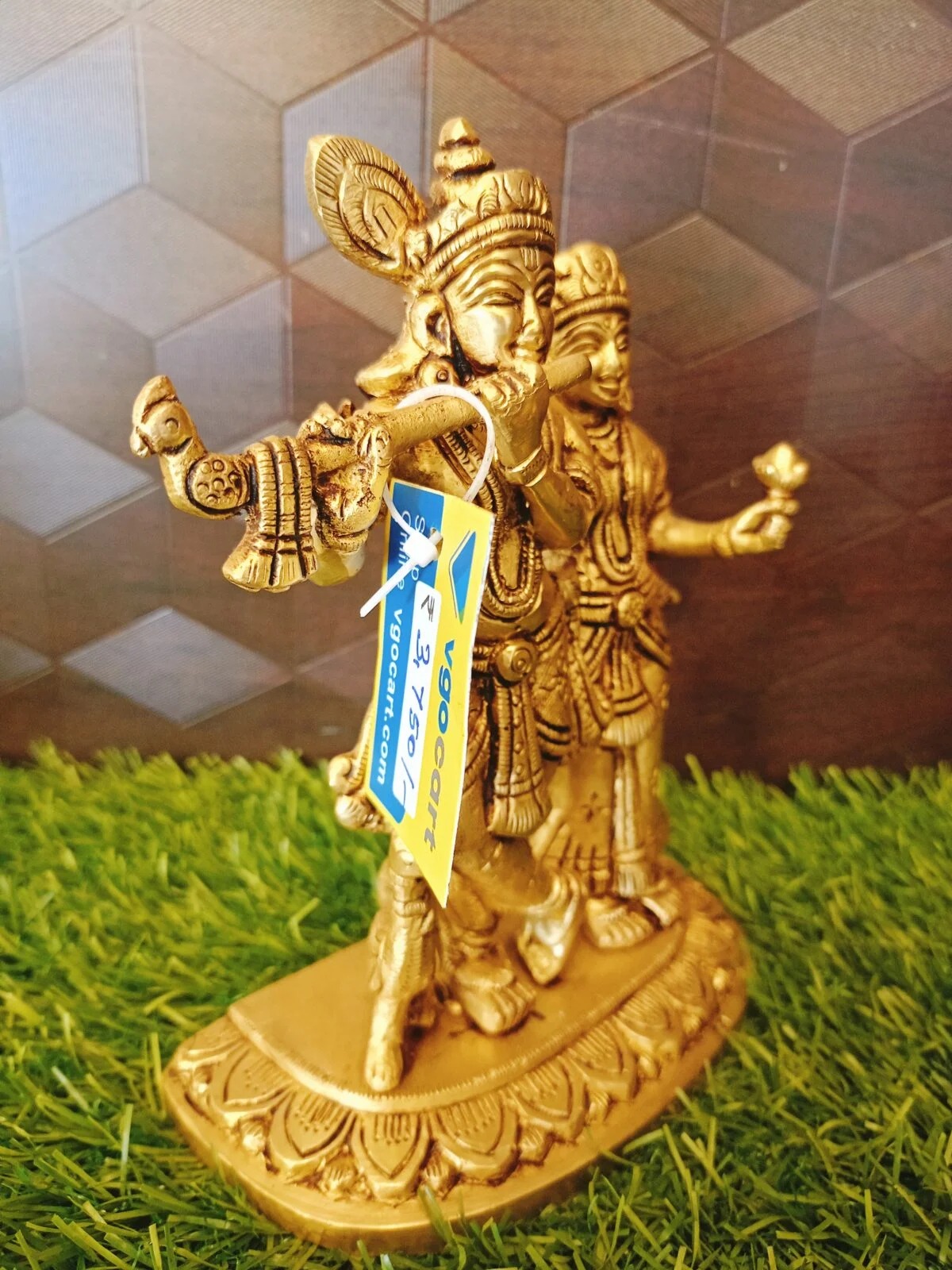 Brass Radha Krishna Idol , Pure & Antique 6.5″