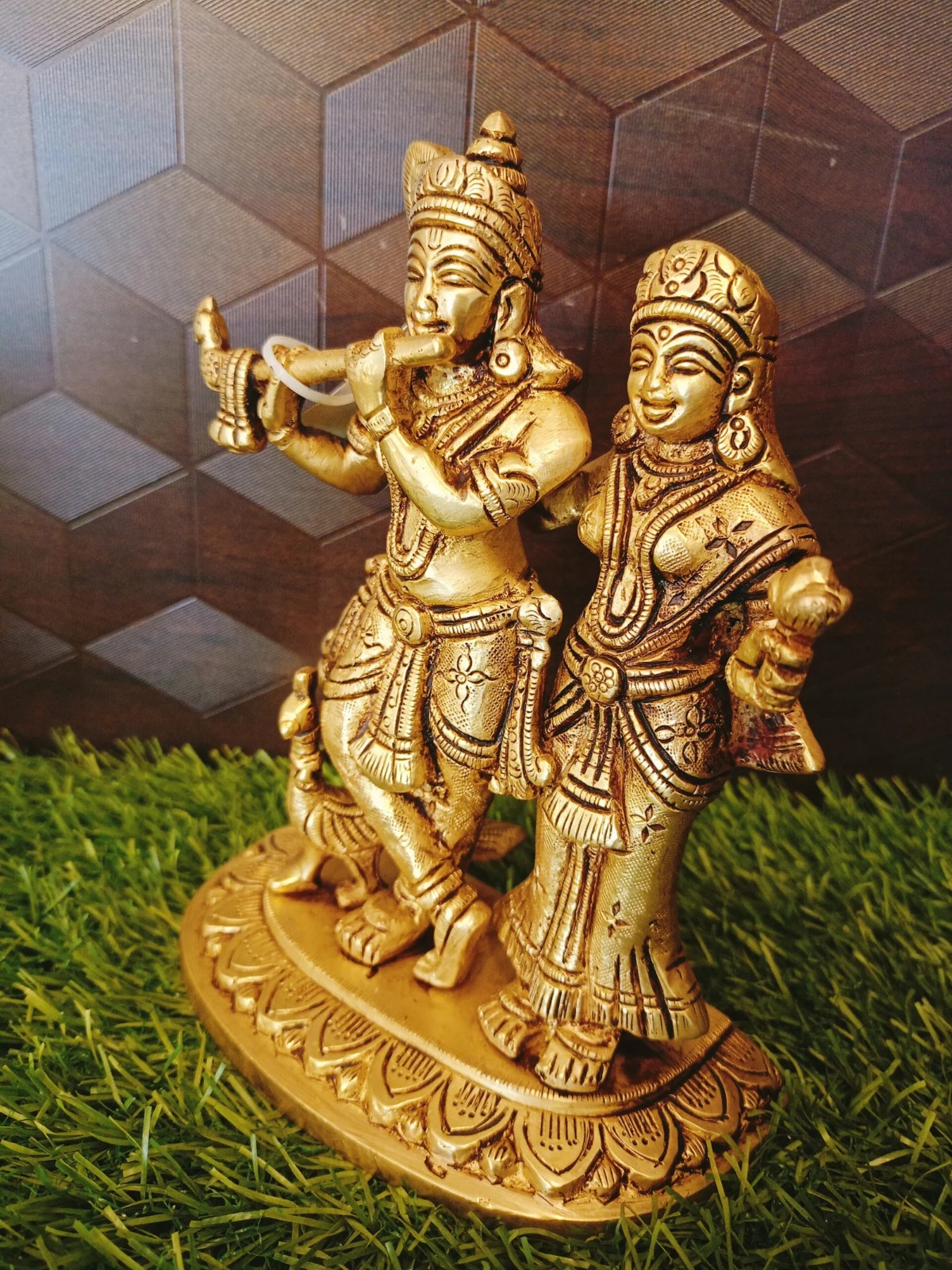 Brass Radha Krishna Idol , Pure & Antique 6.5″