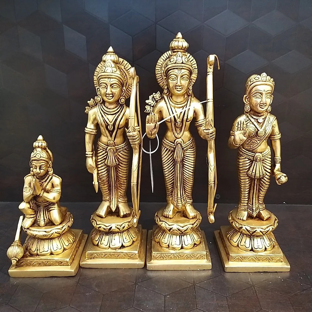 Brass Big Size Rama Dharbar Idols 10.5″