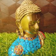 Brass Color Stone Buddha Statue 6″