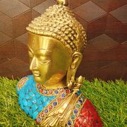 Brass Color Stone Buddha Statue 6″