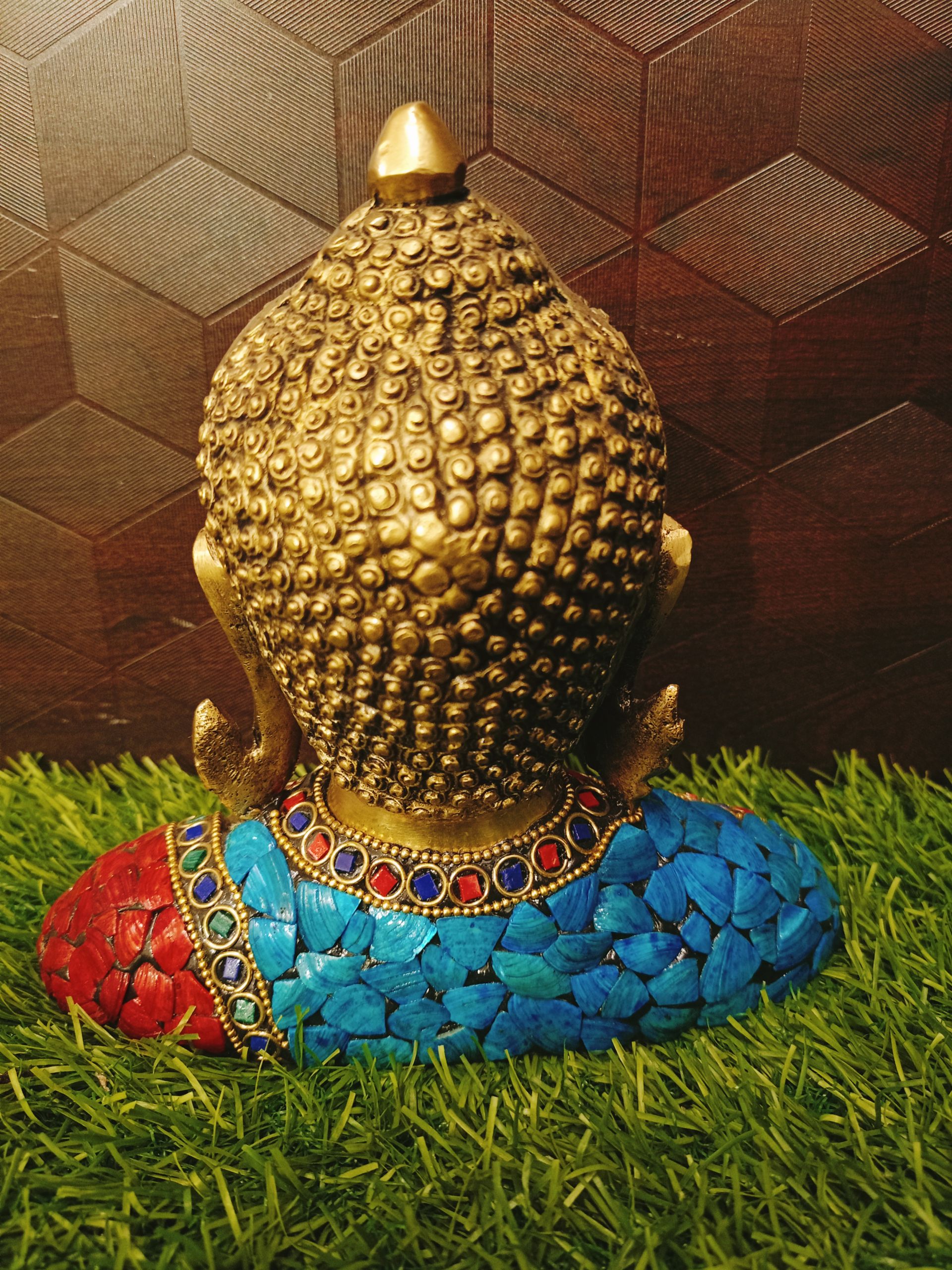 Brass Color Stone Buddha Statue 6″