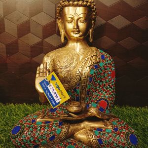 Buy Brass Color Stone Buddha Statue / Pure & Antique