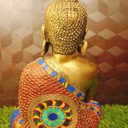 Brass Stone Buddha Statue 12″ , Pure & Antique