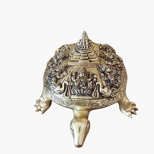 Brass Superfine Pooja Ashtalakshmi With Maha Meru On Tortoise , Pure & Antique 8″