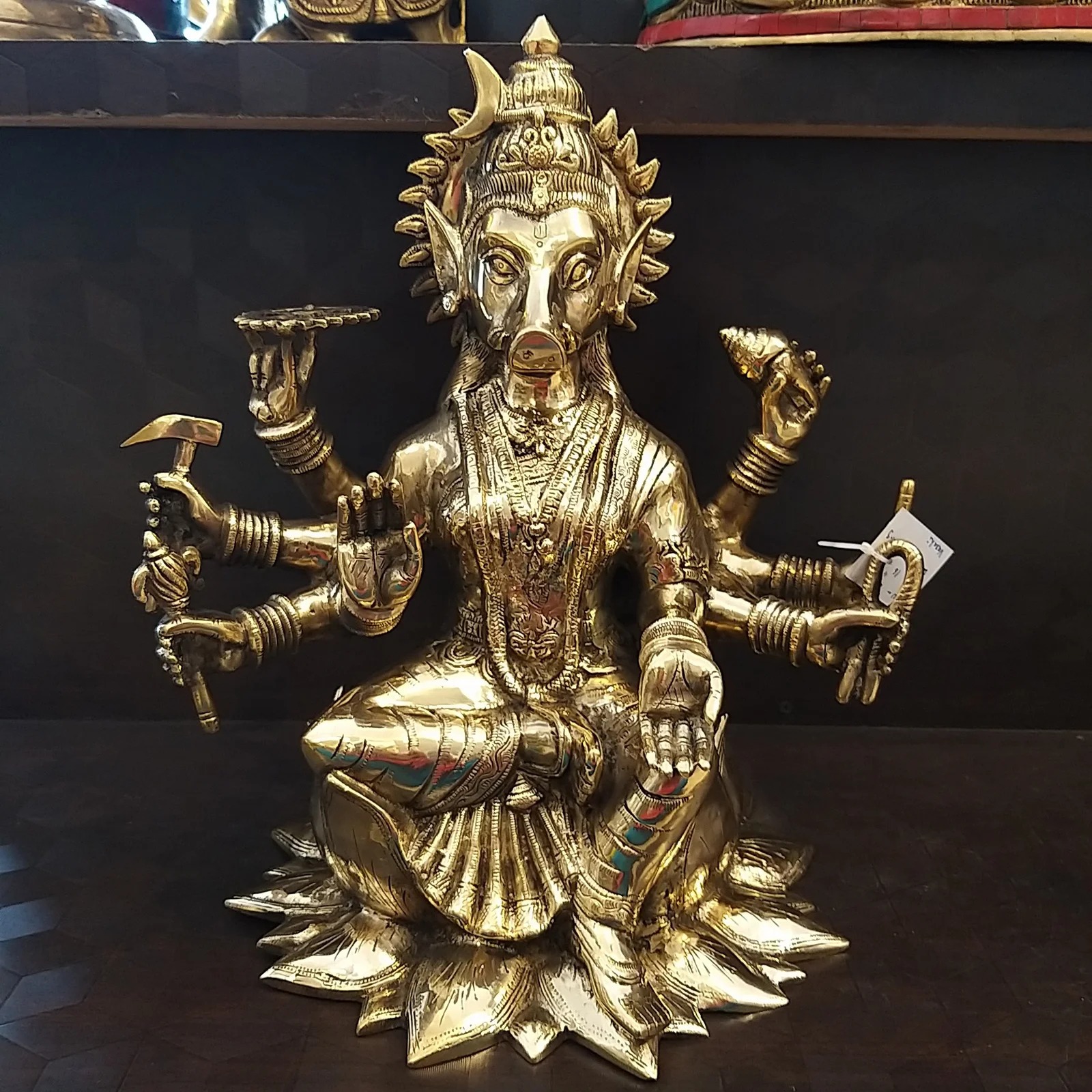 Brass Varahi Amman Statue Big , Pure & Antique 16″