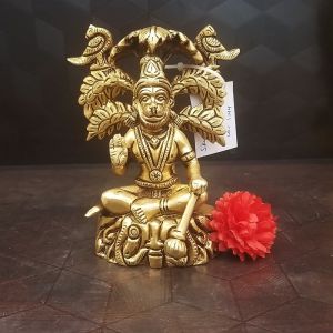 Brass Sitting Hanuman Infront Of Tree 6″