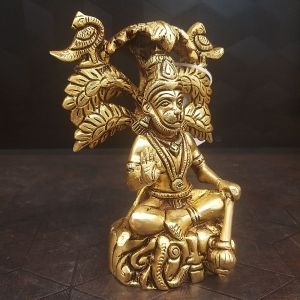 Brass Sitting Hanuman Infront Of Tree 6″