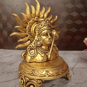 Brass Hanuman with Suryachakra 9″ Pure & Antique