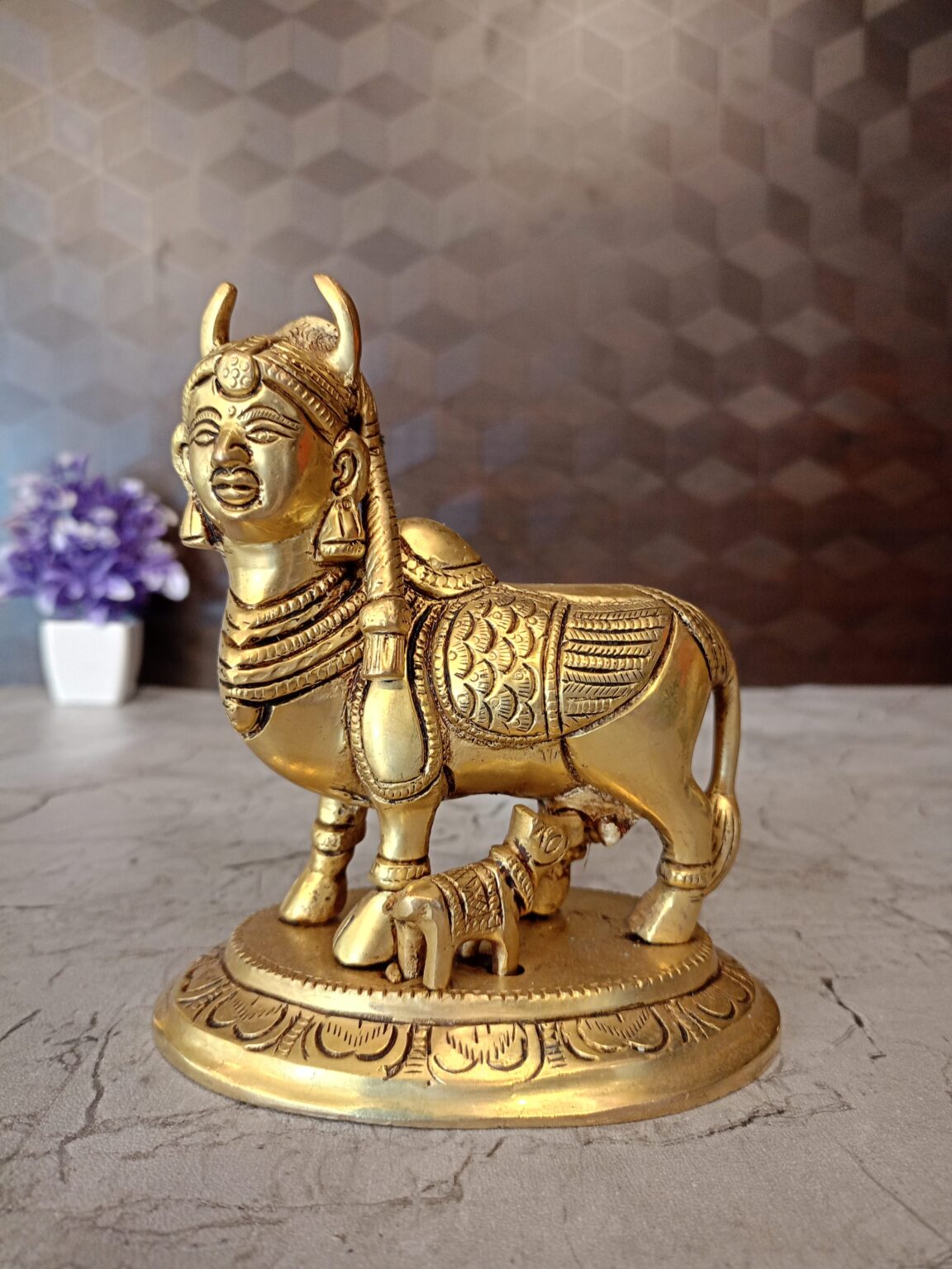 Brass Kamadhenu Statue 6″