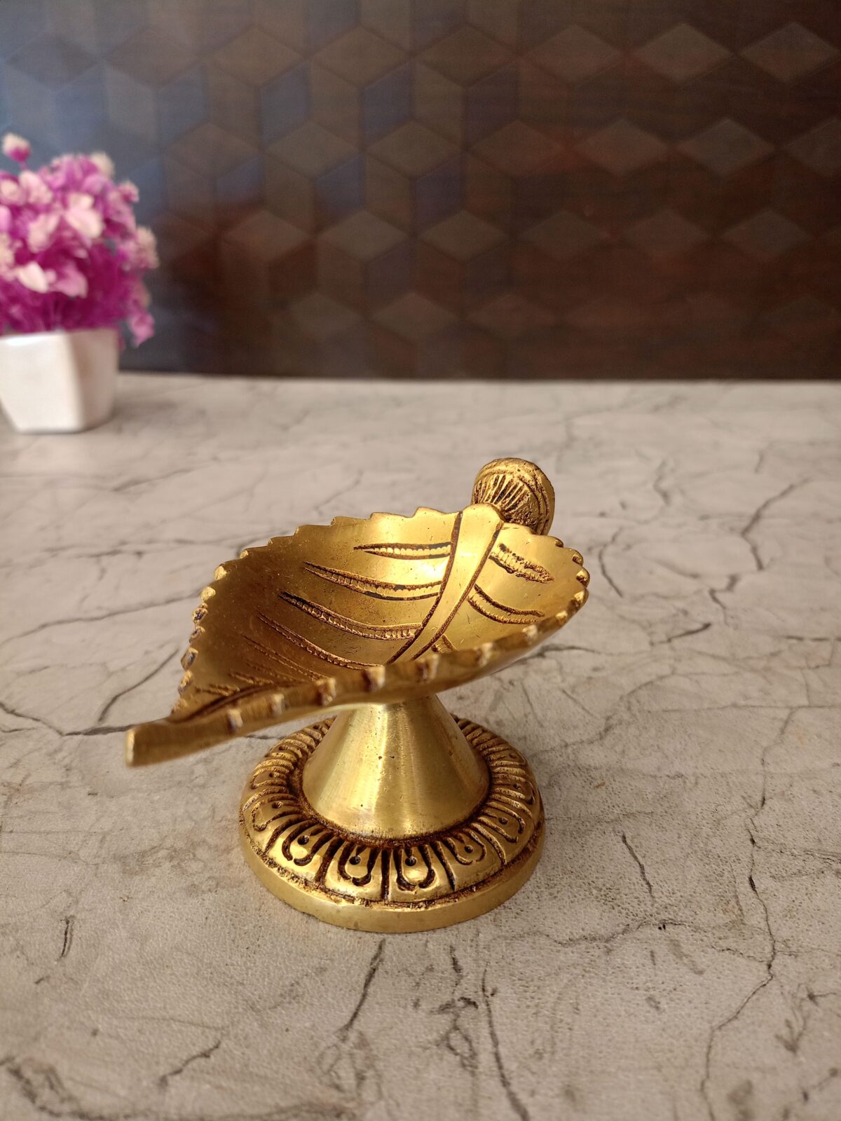 brass leaf diya pooja gift vgocart coimbatore india scaled