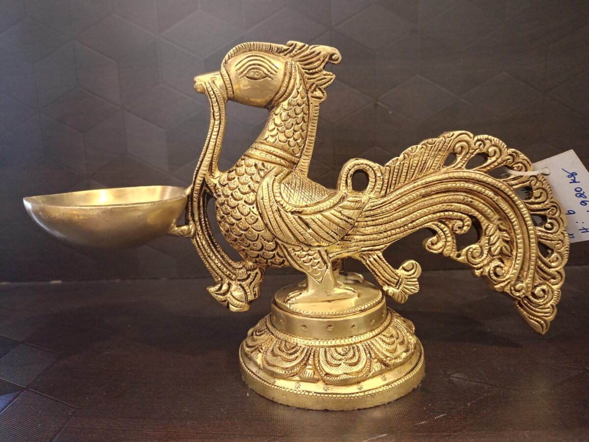 buy brass peacock holding diya online coimbatore 3 scaled