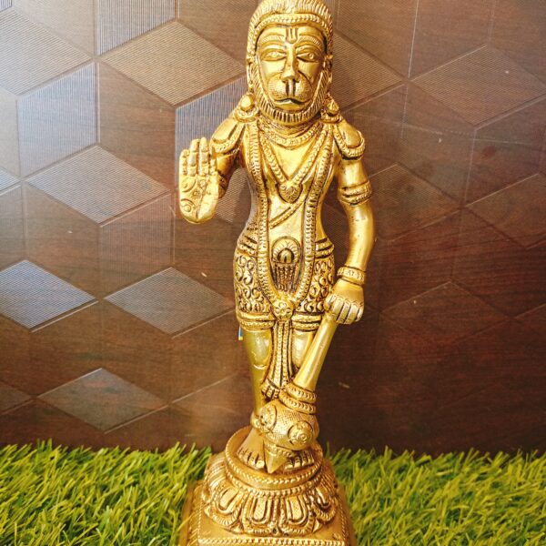 Lord Hanuman Blessing Large Brass Idol