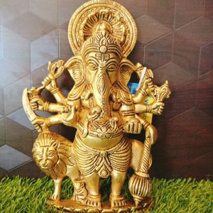 Brass Kan Thrishti Ganesha- 9″