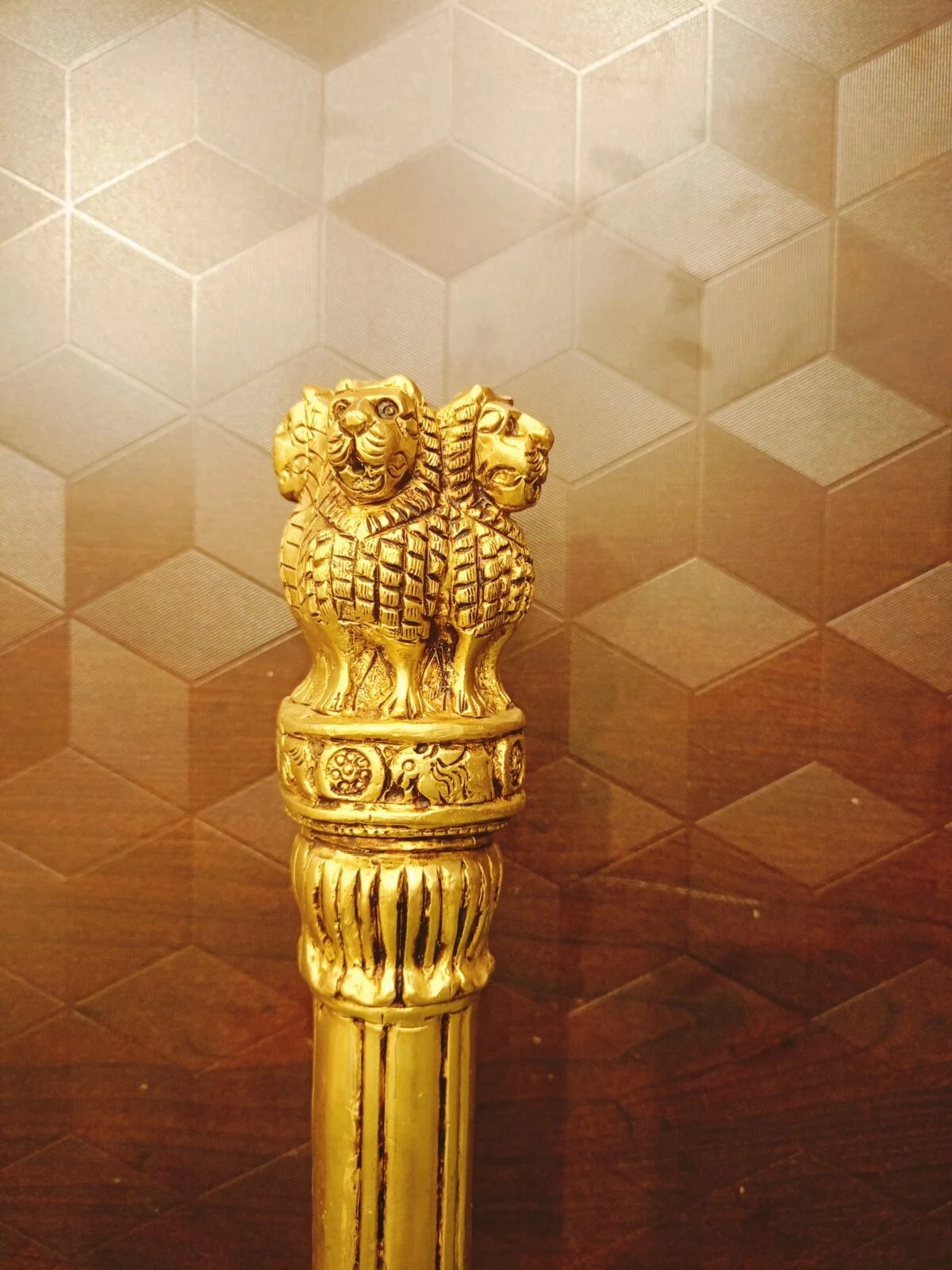 Brass Ashoka Pillar  , Pure & Antique Finish 12″