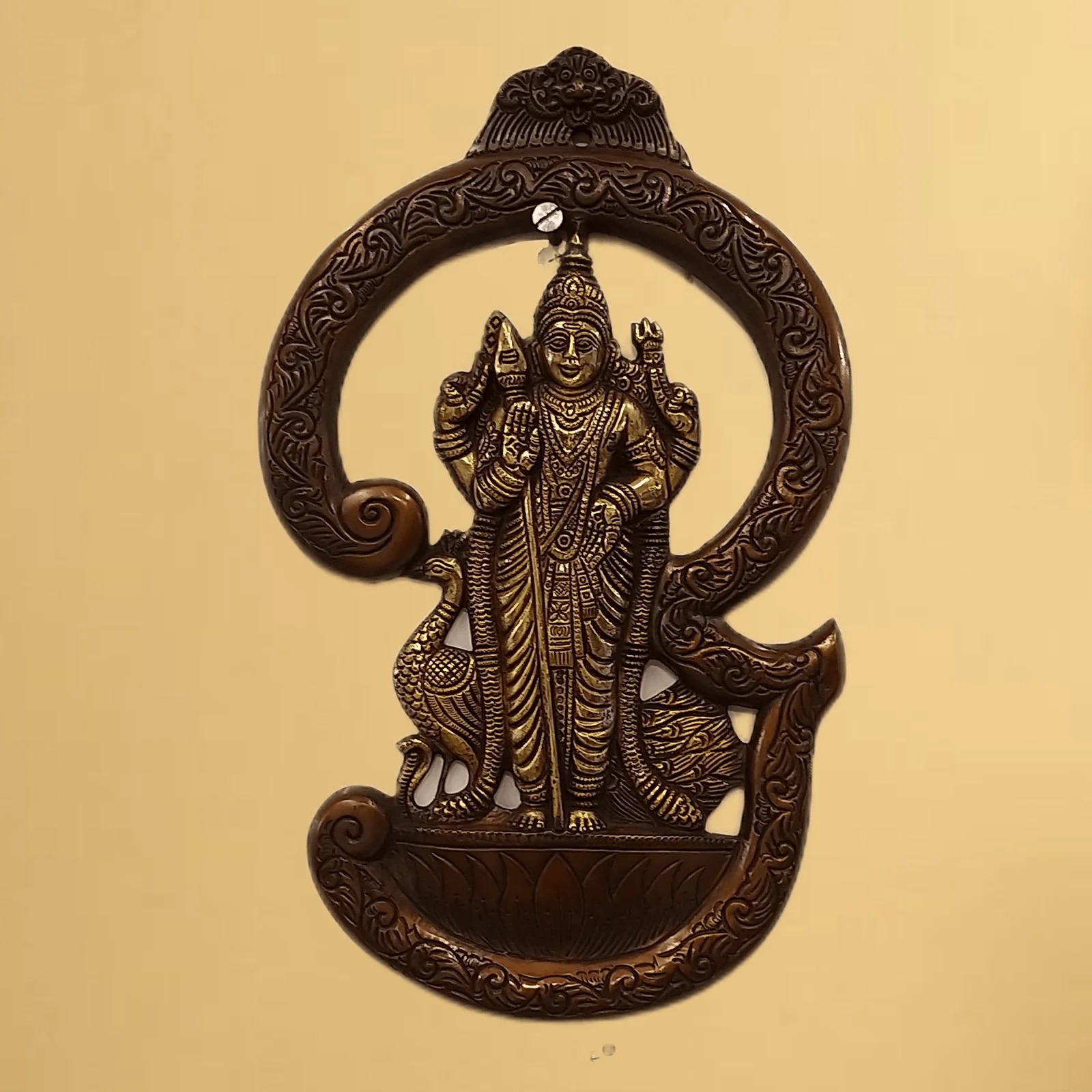 pure-brass-black-antique-murugan-idol-pooja-wall-mount-vgocart-coimbatore-india.