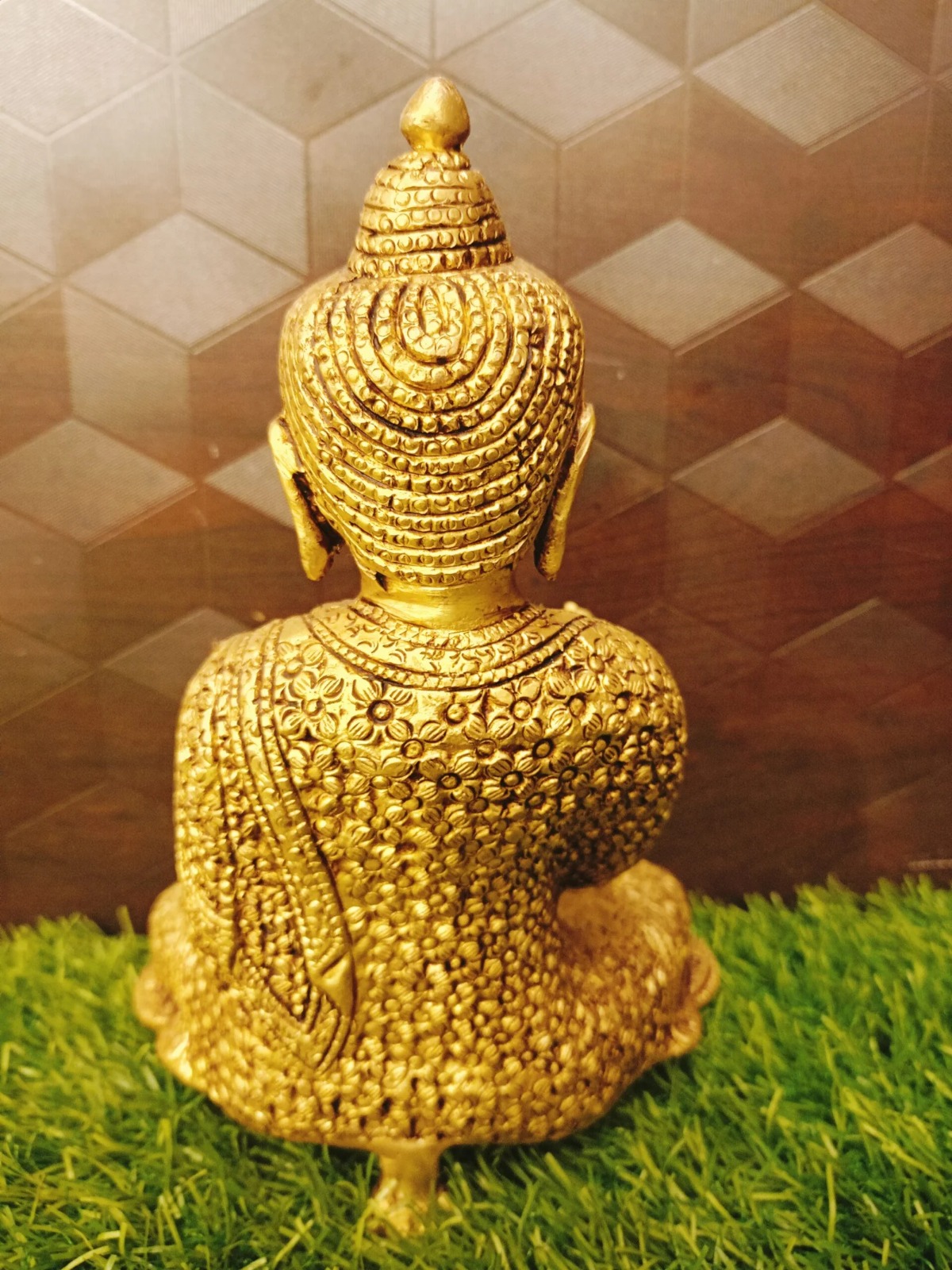 Brass Designer Buddha Idol 9″ , Pure & Antique