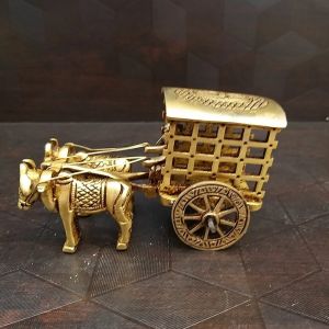 Brass Closed Type Bullock Cart Statue