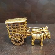 Brass Closed Type Bullock Cart Statue 3”
