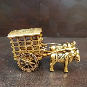 Brass Closed Type Bullock Cart Statue