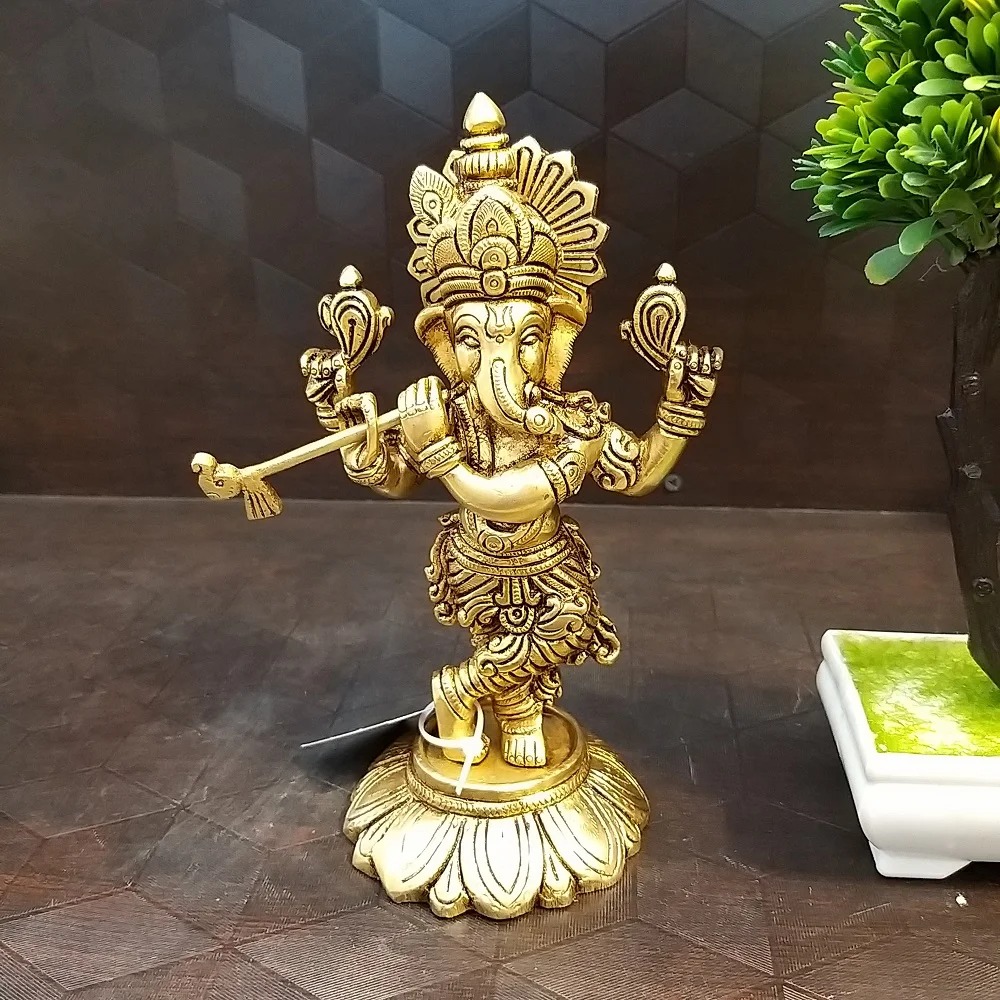 pure-brass-dancing-ganesha-antique-pooja-gift-home-decor-show-piece-vgocart-coimbatore