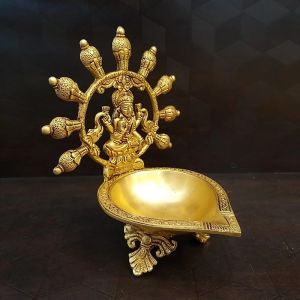 Brass Designer Gajalakshmi Diya 8″