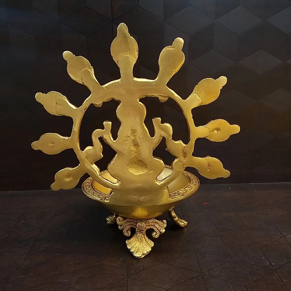 Brass Designer Gajalakshmi Diya 8″