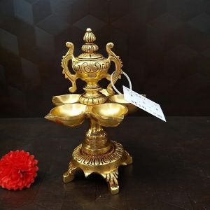 Brass Five Face Diya 7″