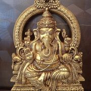 Brass Ganesha with Thiruachi Wall mount