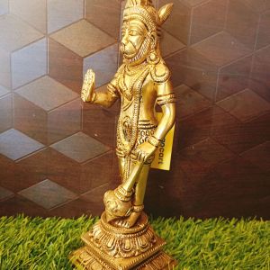 Brass Standing Hanuman Statue 9.5″ , Pure & Antique